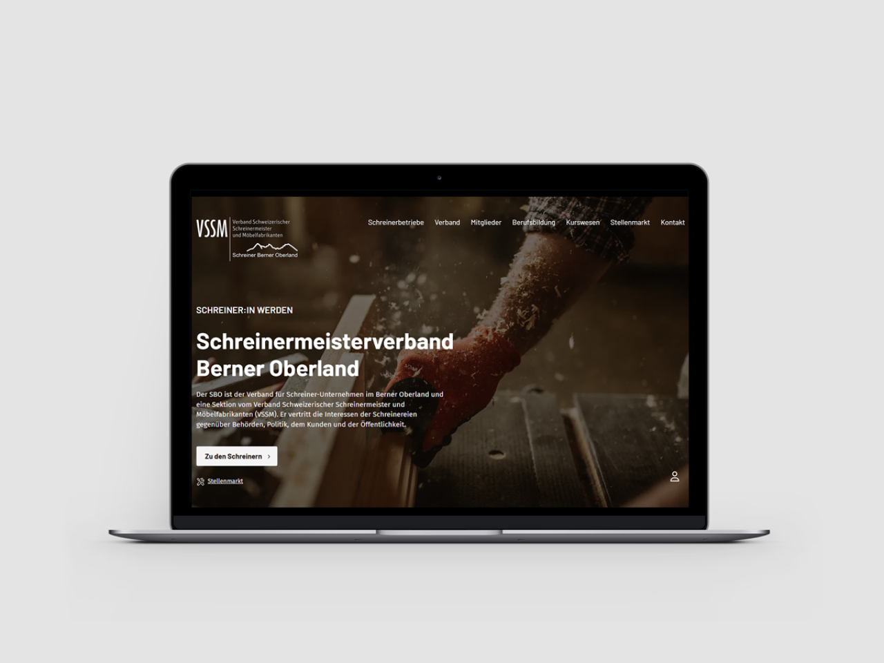 Webseite Vorschau Schreinermeisterverband Berner Oberland