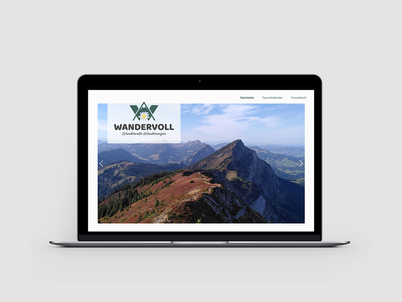 Webseite Vorschau Wandervoll mit Panoramabild in Bergen