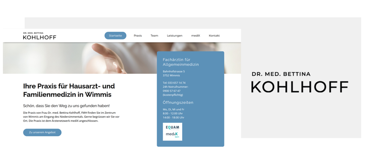 Übersicht Bild und Logo Praxis Kohlhoff Webseite