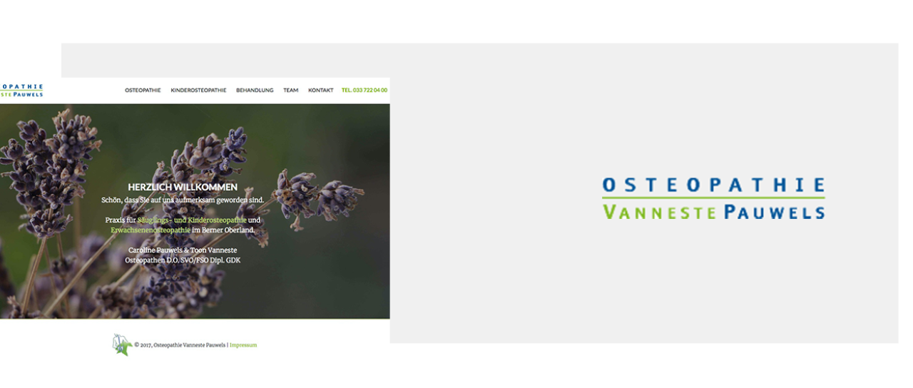 Übersicht Bild Webseite und Logo Osteopathie Vanneste