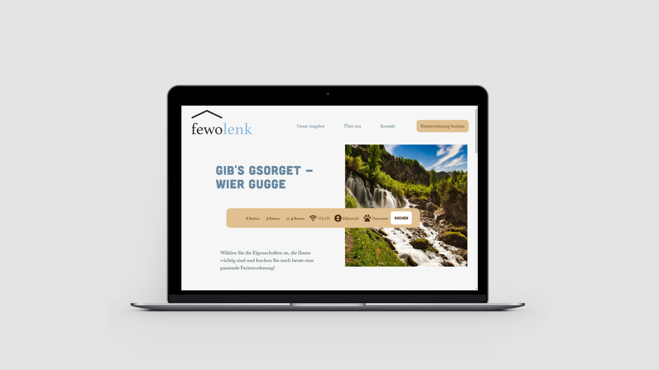 FewoLenk Vorschau Webseite auf Laptop