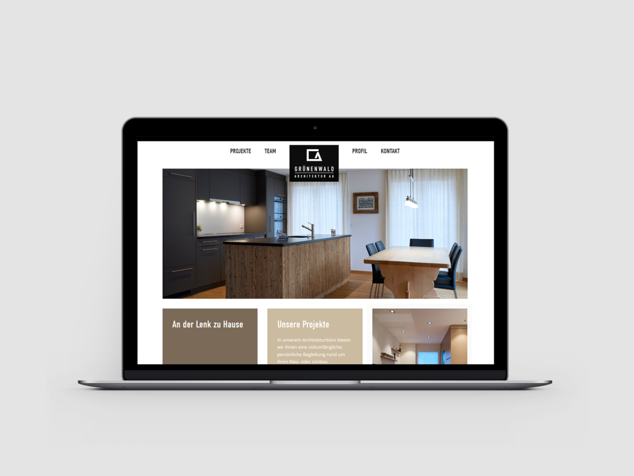 Webseite Vorschau Grünenwald Architektur AG