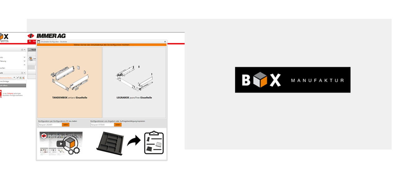 Einsicht Box Manufaktur Konfigurator