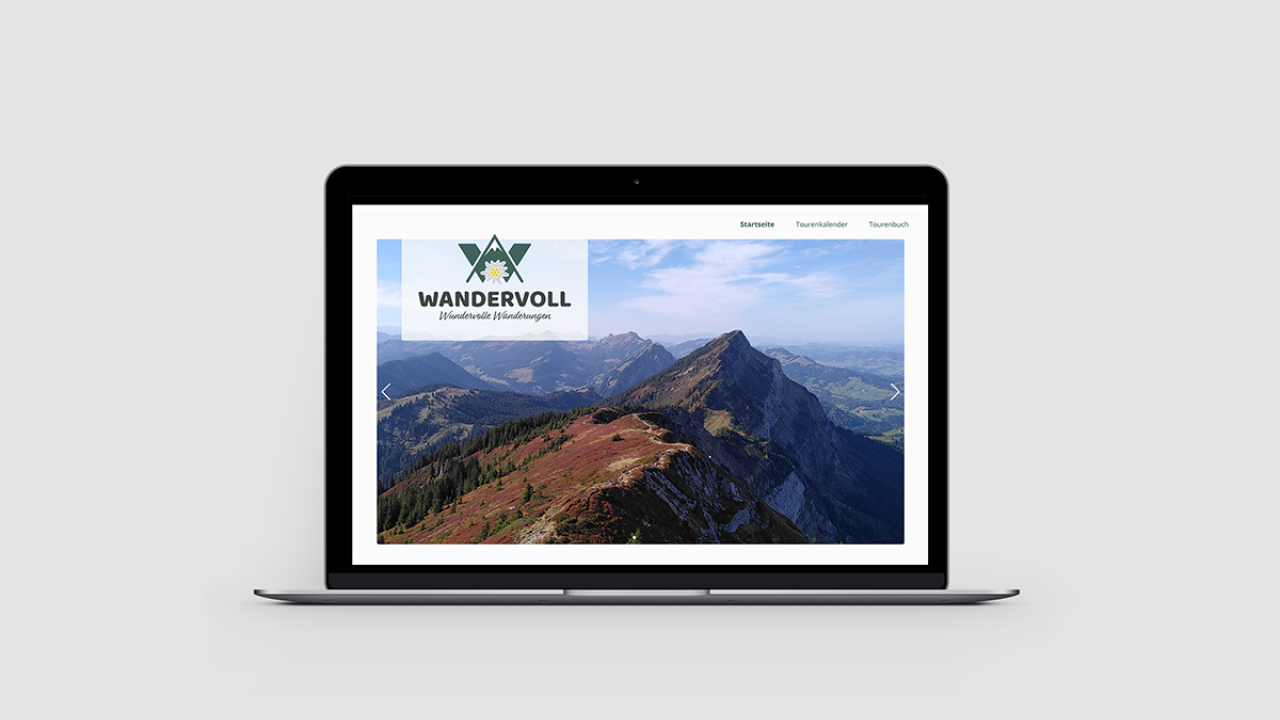 Vorschau Webseite Wandervoll auf Laptop