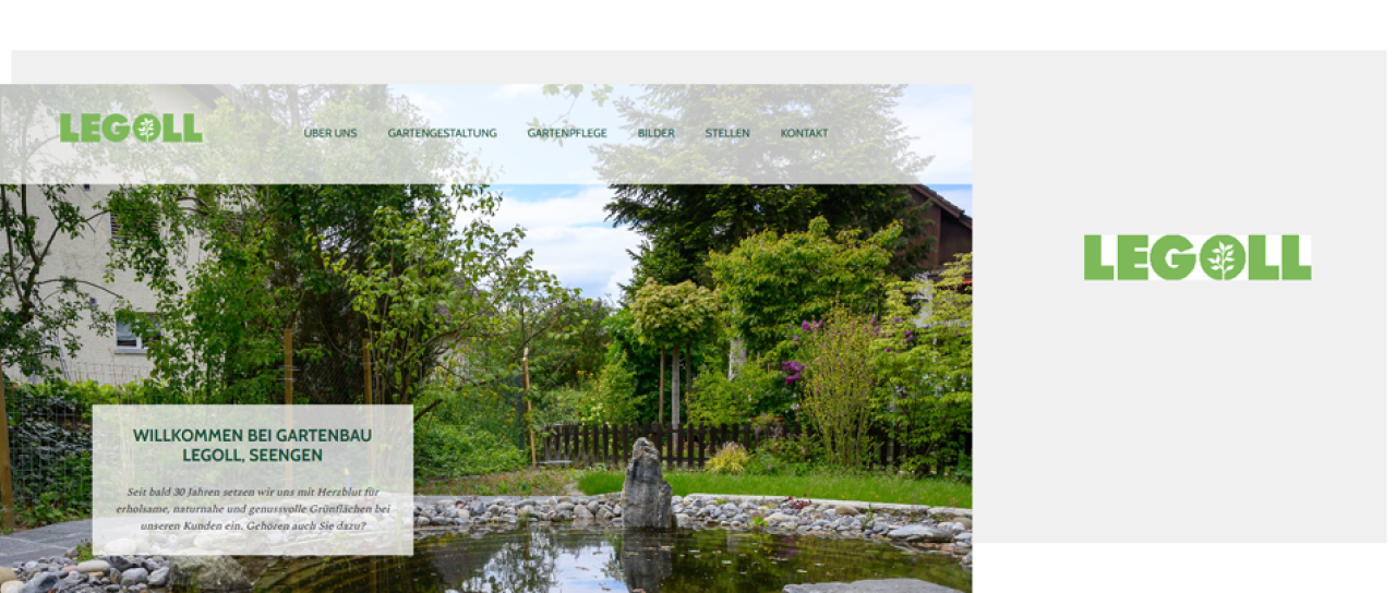 Übersicht Bild Startseite und Logo Legoll Gartenbau