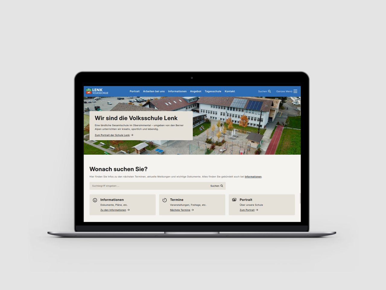 Webseite Vorschau Volksschule Lenk